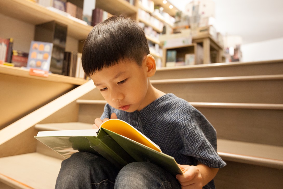Young student reading. 
